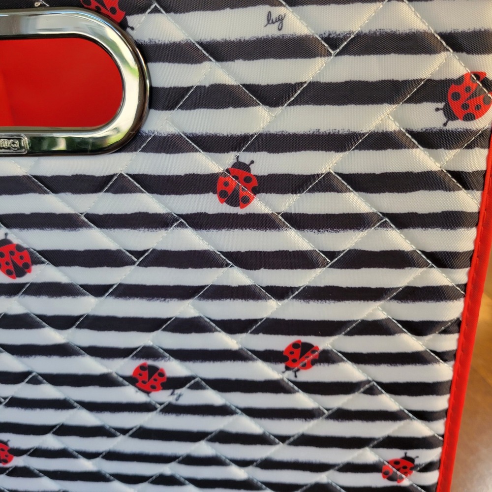LUG Flatbed 2 Collapsible Multi-Purpose Organizer Ladybugs Striped 22X12 NEW - Picture 11 of 16
